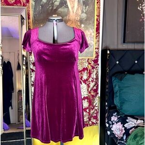 Burgundy Velvet Dress